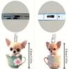 1/3 Stück Niedlicher Chihuahua Acryl Handy Staubschutzanhänger für iPhone, Samsung und Xiaomi