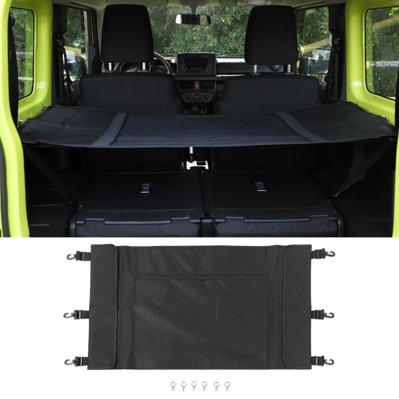 Multifunctional Rear Trunk Parcel Shelf Load Shade Luggage Net Cargo Cover Storage Bag for Jimny JB64 JB74 Oxford Cloth