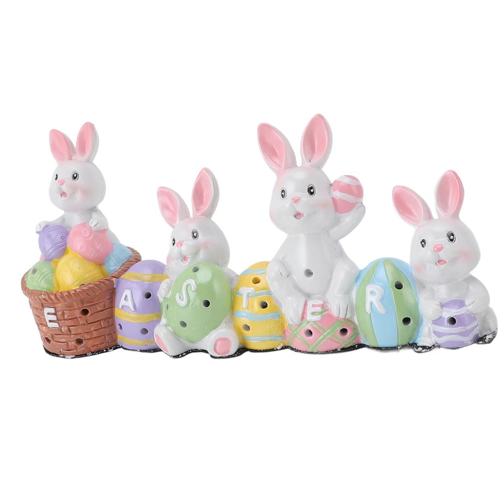 Easter Eggs Bunny Decoration Hand Made Resin Easter Eggs Bunny Centerpiece Decorative Vibrant Rabbit