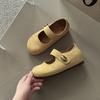 Fashion Versatile Leather Shoes Casual Retro Mary Jane Shoes Women's Summer New Simple One-word Buckle Ballet Shoes Single Shoes
