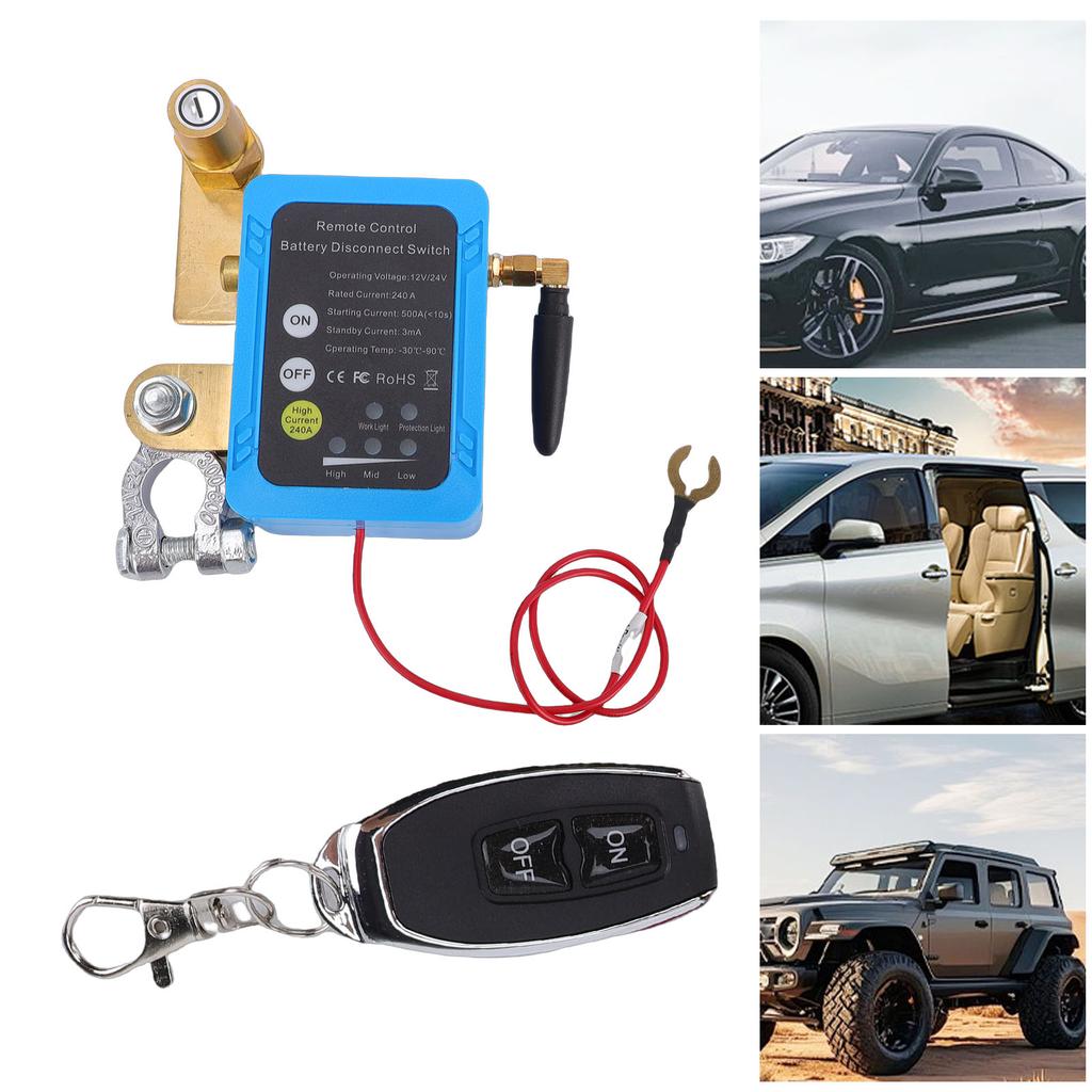 Remote Battery Disconnect Switch 240A Upgrade Smart Voltage Car Kill Switch Prevent Theft Drain for Truck RV