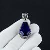 Kistformad Blå Safir Hänge, 925 Sterling Silver Hänge, Handgjort Hänge, Kistformade Ädelstenssmycken, Silver Smycken För Kvinnor Gåva