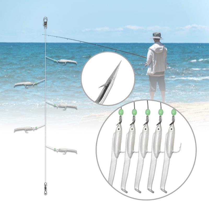 Luminous Fishing Rigs Fishing Baits Rigs, Fish Skin Sea Rigs, Glow Fishing Beads for Freshwater and Saltwater