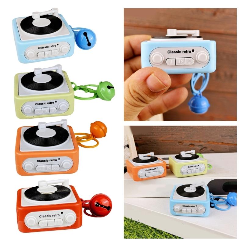 Vintage Recordable Gramophone Music Box Keychains Pendants With Recording Function Builts In Music Box For Unique Gift