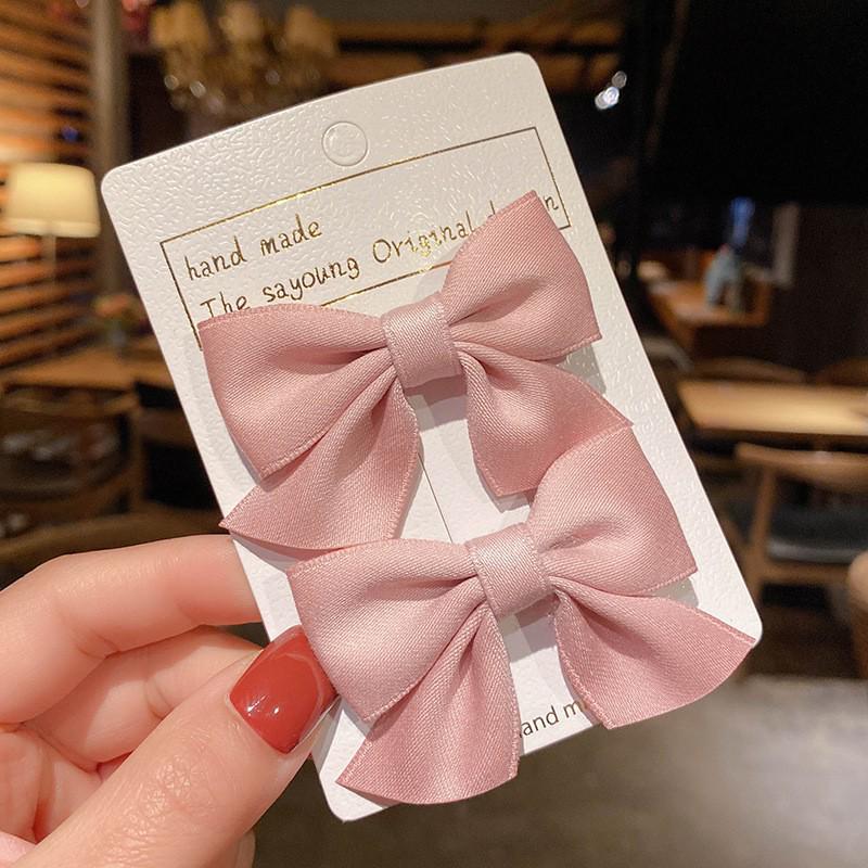 Korean Style Sweet Bow Hair Clips for Little Girls - Pair