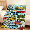 Samochodzik kreskówka ciężarówka koparka wyścigowy Flanelowy miękki ciepły pluszowy koc sofa salon zwierzę dom sypialnia prezent dom Samochód przenośny