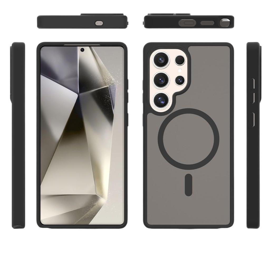 Applicable To Samsung S26Ultra Silver Shield Magnetic Mobile Phone Case S25Ultra Anti-drop S24Ultra Protective Case