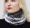 Knitted Ring Scarf Women Natural Rex Rabbit Fur Neckwarmer Winter Warm Fashion Female Scarves