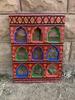 Colorful Hand Painted Wooden Wall Hanging | Indian Jharokha Style Folk Art | Boho Ethnic Home Decor