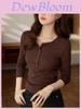 Cotton Long Sleeve T Shirt For Women With Ruffle Details And Round Neck For Office Wear