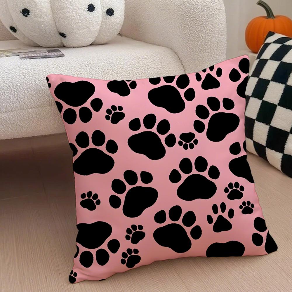 Schattige Hondensporen Huisdier Stijl Kussenhoes Sierkussenhoes Verborgen Knop Duurzaam Polyester Stoelkussen
