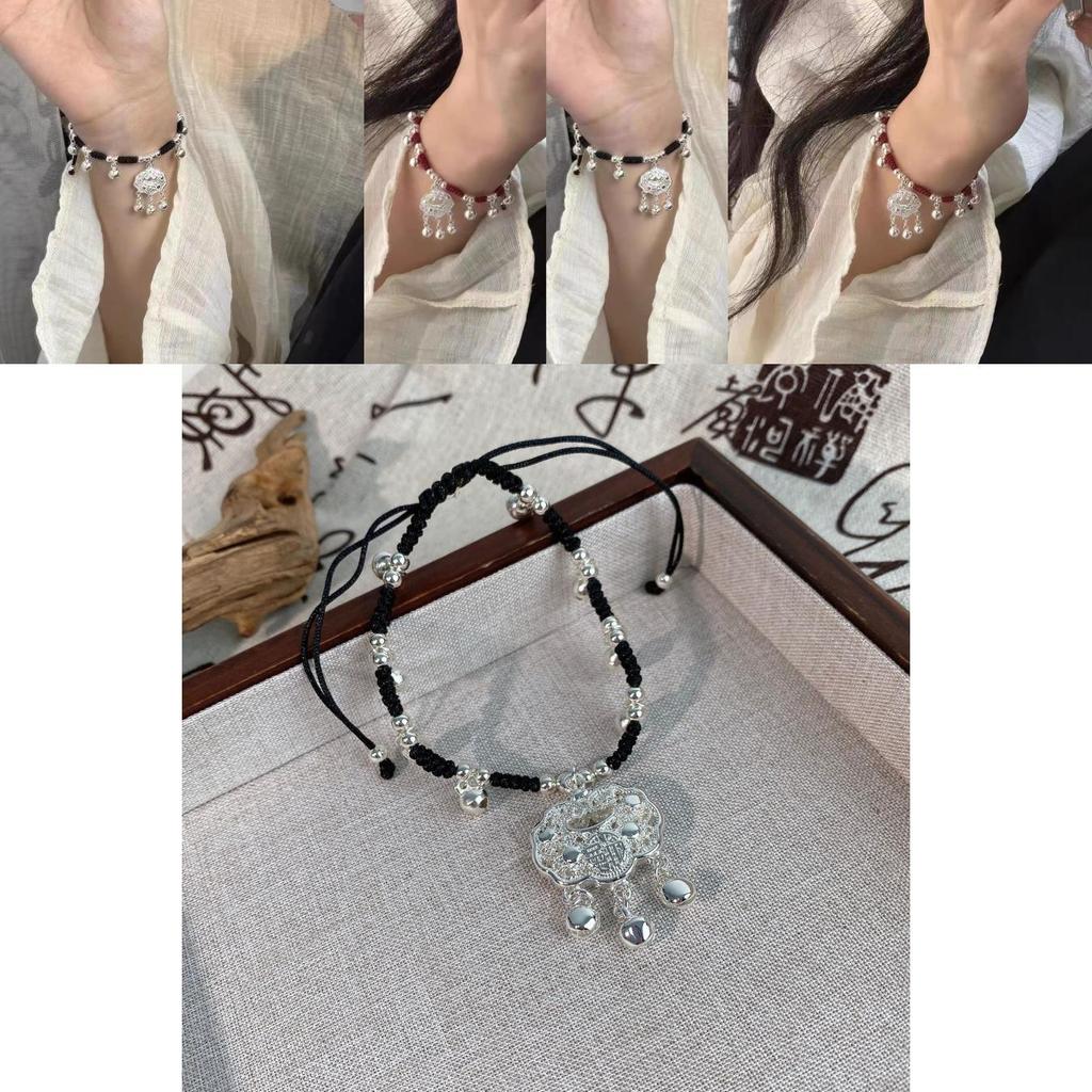 Luxury Rope Red Bracelet With Peace Lock And Bells For Men Women And