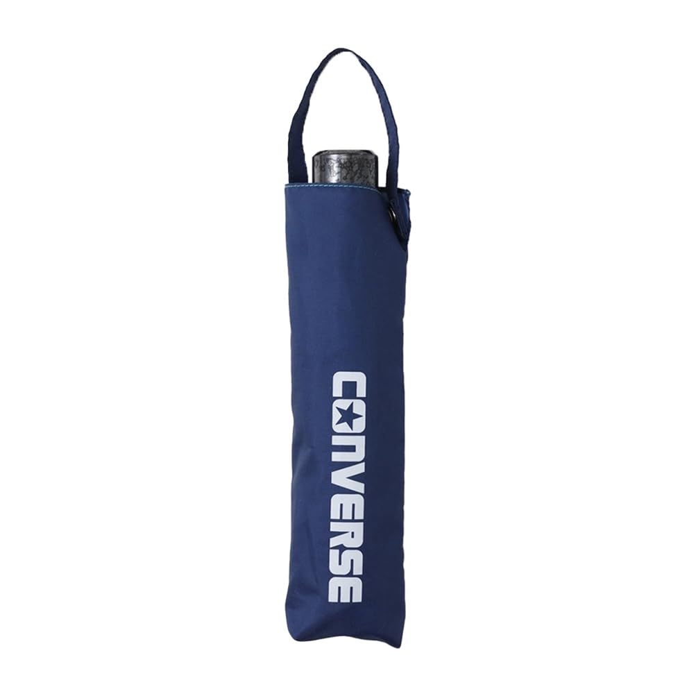 Ogawa Converse Kids' Folding Umbrella, Manual Open, 55cm, 6 Ribs, Navy, Solid Color, One-Point Logo, Antibacterial Handle, Water-Repellent, 20351