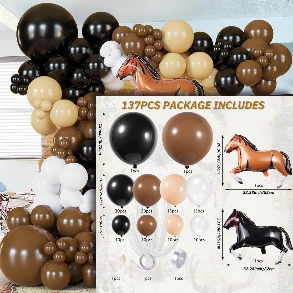 

137pcs Western Cowboythemed Balloon Arch Kit for Rodeo,farm Parties,Western Birthday Parties and General Celebration Decorations Other