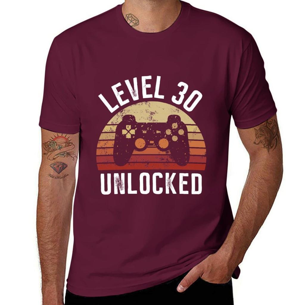 Level 30 Unlocked Shirt Video Gamer 30th Birthday Gifts Tee T-Shirt graphic t shirts funny gifts tees mens plain t shirts