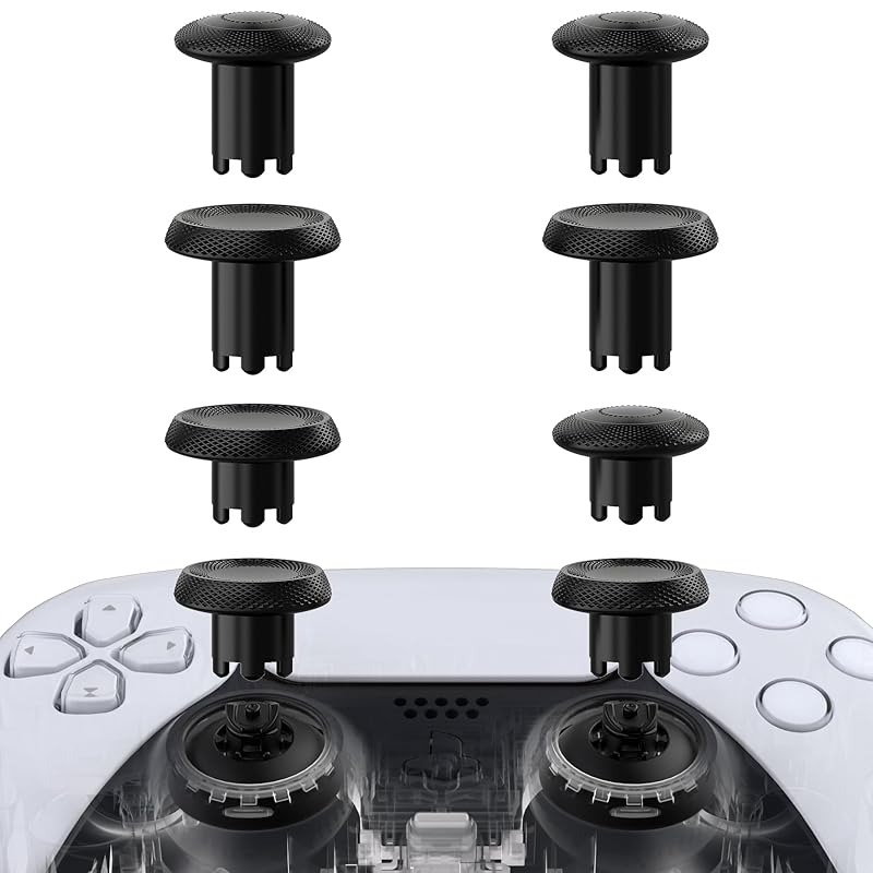 eXtremeRate ThumbsGear V3 Interchangeable Ergonomic Thumbsticks for PS5 Controller, Replacement Analog Thumb Sticks for PS4 Controller - 4 Height