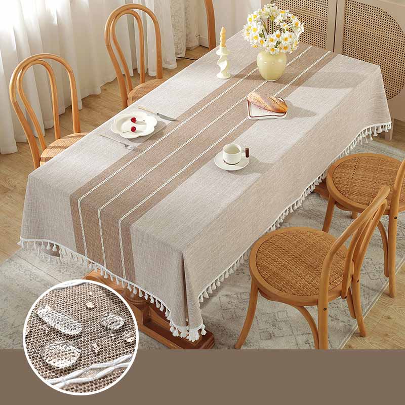 Thickened Imitation Cotton Linen Dining Household Square Wear-resistant Waterproof Oil Proof Tablecloth