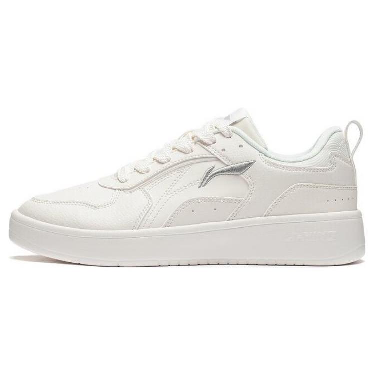New LiNing Years Old Anti Slip Wear Resistant Breathable Height Increasing Low Top Skateboard Shoes Men's White AGCT147-1
