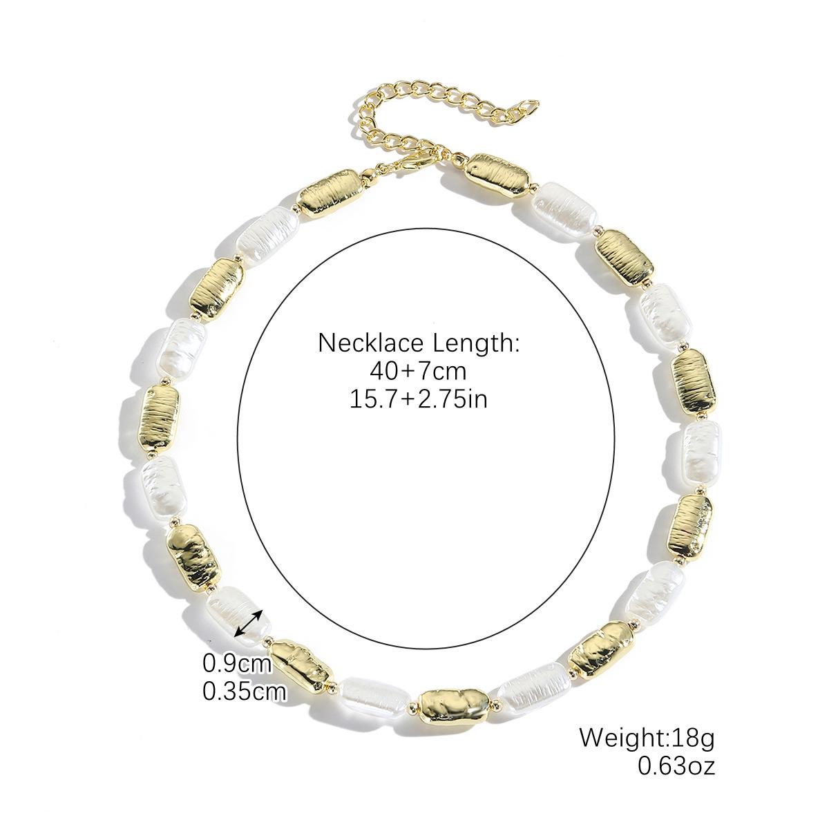 

Новая горячая ретро личность жемчужная строчка металлический ненормальный барокко ins золотое ожерелье женский