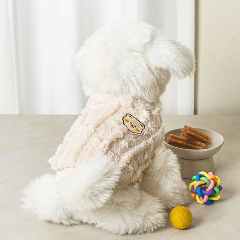 [Pet] Útulná zimní kravata S Bílá