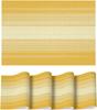 Gelbe Gradient-Streifen Tischsets Set aus 4 Stück, Waschbar Hitzebeständig Rutschfest Gewebt Kunststoff Sommer PVC Platzmatten für Bauernhaus Party Küchen Dekoration