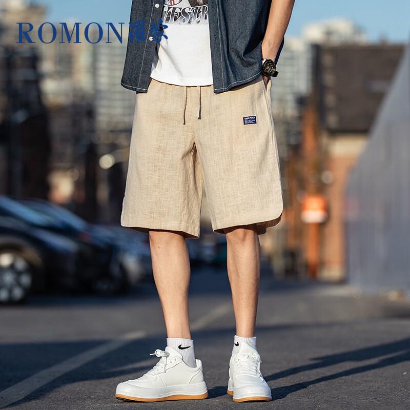 Romon Men s Loose Linen Blend Casual Shorts 3XL
