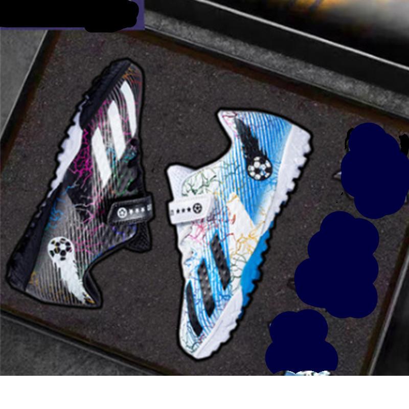 Children'S Football Shoes Tf Broken Nails Velcro Mandarin Duck Boys And Girls Teenagers Students Leather Foot Training Shoes