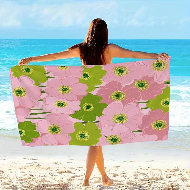 Tropical Monstera Palm Leaf Beach Towel Quick Dry Sand Free Pool Towel Summer Jungle Plant Print Travel Vacation Blanket 50X100cm &1pc