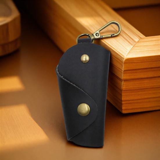 Car Keychain Box Foldable Design Prevents Scratches Handmade Imitation Leather Key Bag Key Organizer