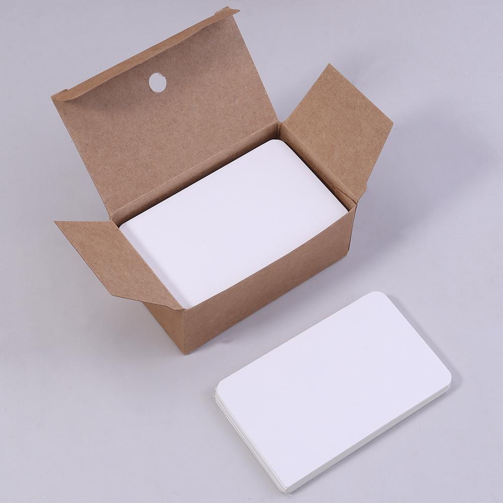 100pcs 5.4x8.8cm Kraft Paper Card Blank Word Card Business Note Message Card Bookmark Learning Postcard Greeting Invitation Card