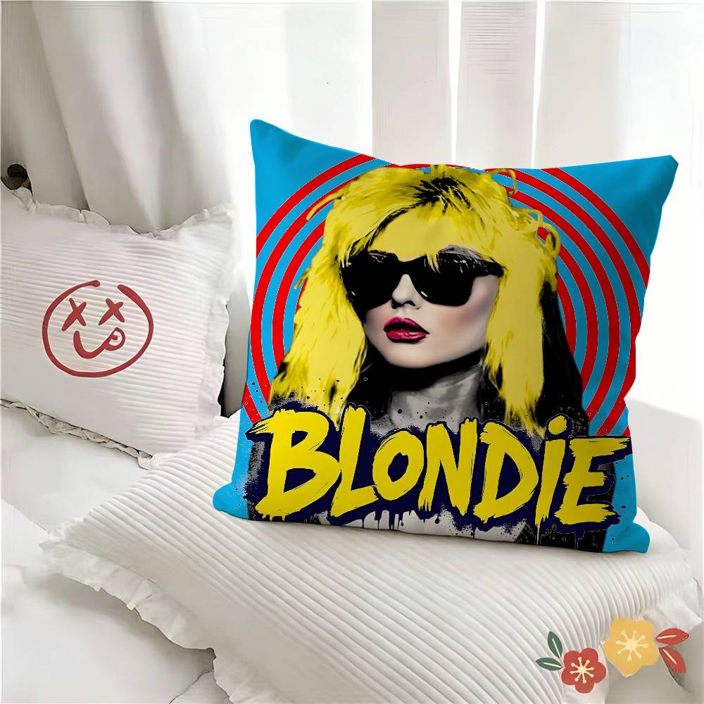 Pc Punk Rock Band BBlondie Pillow Case Fashion Square Pillowcase Bedroom Sofa Room Ins Decoration Leisure
