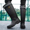 Kuangjia steel head steel sole anti-smashing rain shoes men's high water boots industrial water shoes labor insurance anti-skid construction site
