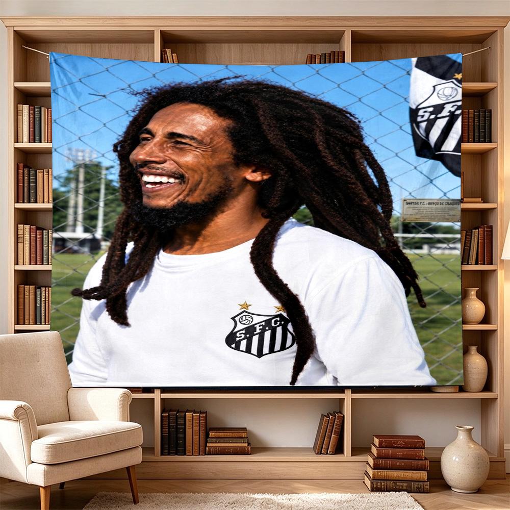Bob Marley Reggae Music Legend  Polyester Wall Hanging Tapestry, Aesthetic Home Decor for Bedroom Dorm Photo Backdrop