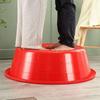 Large Thickened Plastic Basin for Laundry, Vegetables, or Face Washing - Red, Round Design
