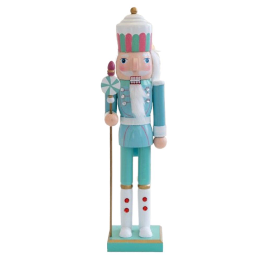 

Macaron Wooden Nutcracker Decoration Vintage Merry Christmas Decoration Party Favors синій