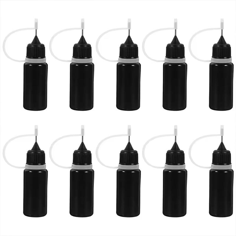 10PCs Metal DIY Quilling Tool Black Non-transparent Empty Glue Bottles For Dye Multiple Options Available