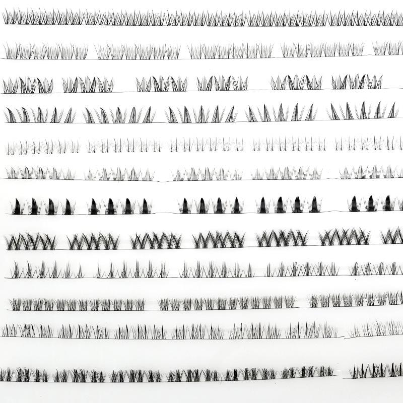 Multi-Style DIY Natural Dense Semi-Finished Pre-Curved Segmented Half-Lash Eyelashes