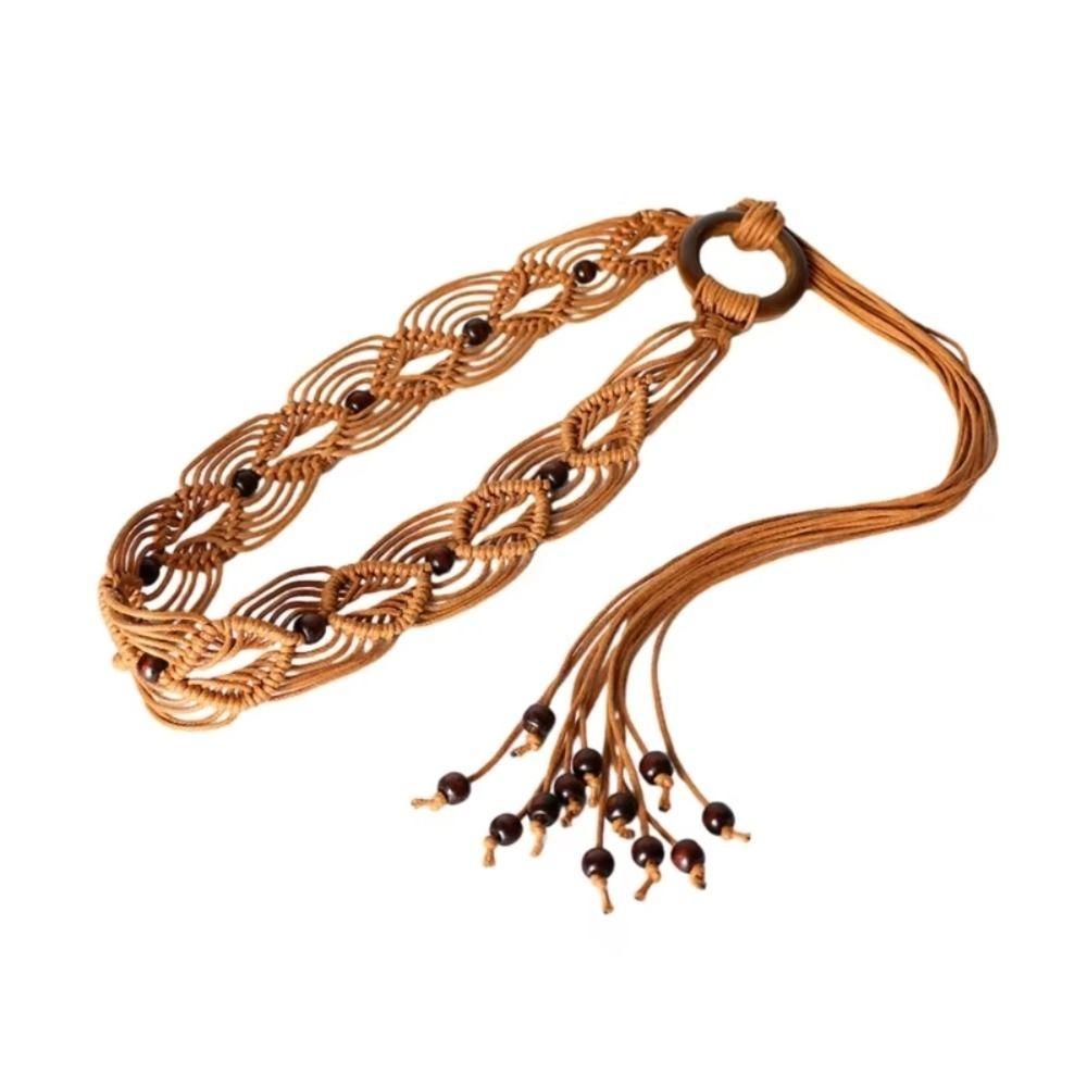 Woven Knot Female Waist Rope Bohemian Style Dress Waistband Fashion Waist Belt  for Women