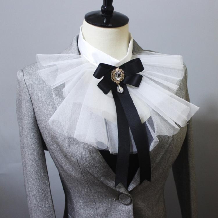 Jabot à Volants Superposés Steampunk avec Nœud Cravate Accessoires de Costume Cosplay