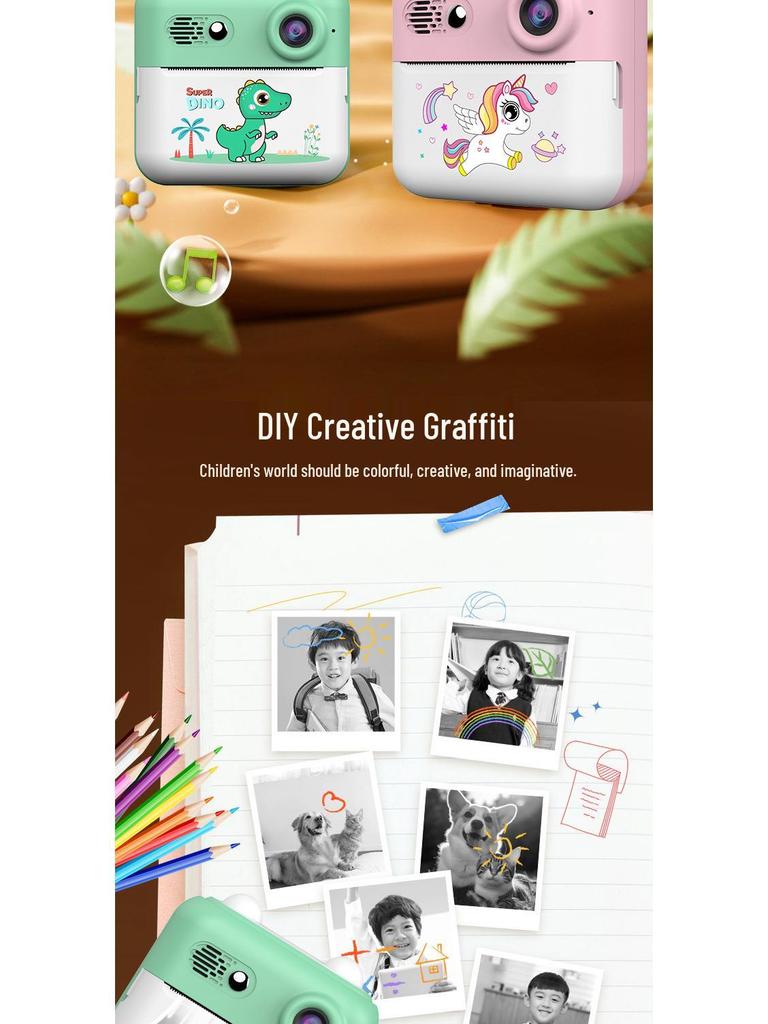 High-Definition Instant Mini Camera for Kids with Thermal Printing