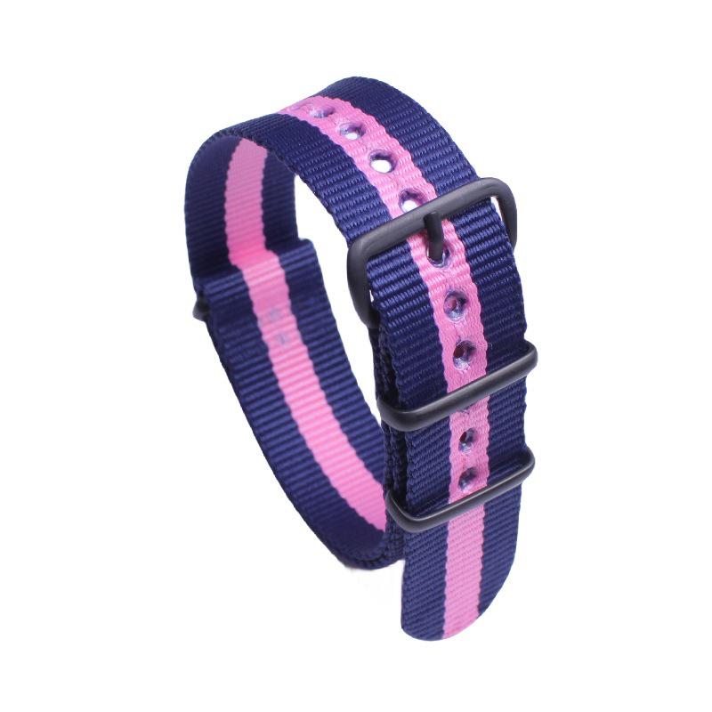 

Nylon Watch Strap with Sandblasted Black Buckle - Unisex Casual Sport Width 20mm