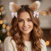 Realistic Plush Cat Ears Headband Sweet Cosplay Hair Hoop Hair Accessory Anime Headband  Costume
