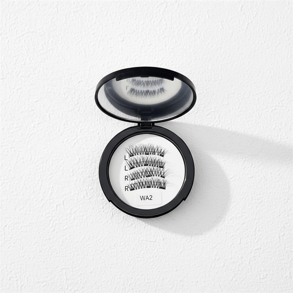 New Design Handmade PBT Magnetic Cat Eye Arabic Style Lashes Quantum Half Fake Super Fine Magnetic Curler Set Double Magnet