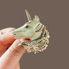 Unicorn Head and Chest Pin - Luxury and Niche Accessory for Pleated Blouses, with A Button That Cinches The Waist and Prevents Showing of The Back.