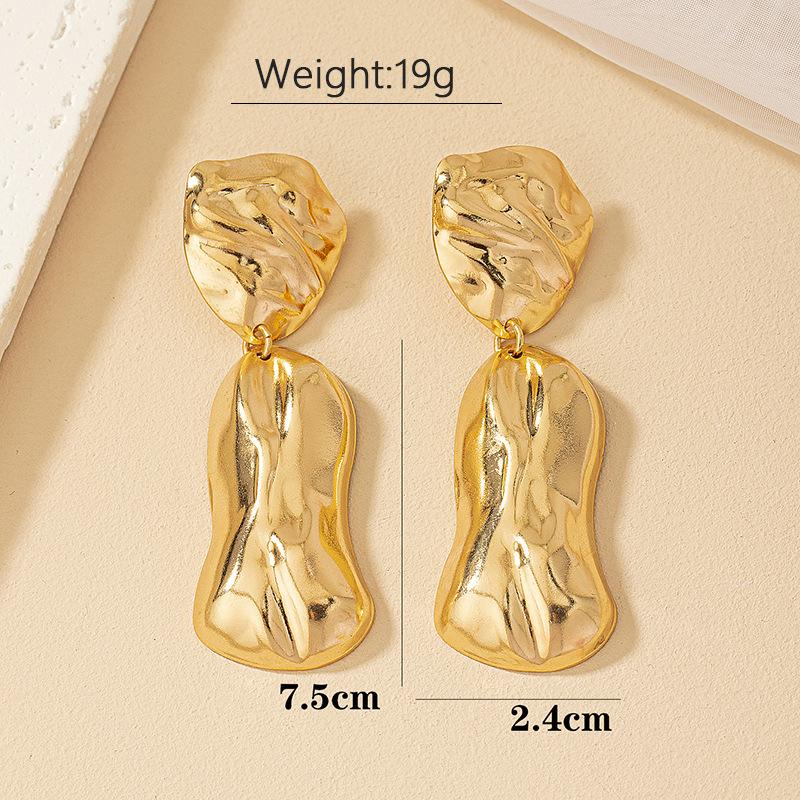 Trendy Geometric Irregular Earrings: Women's Fashionable Cold Style Ear Studs