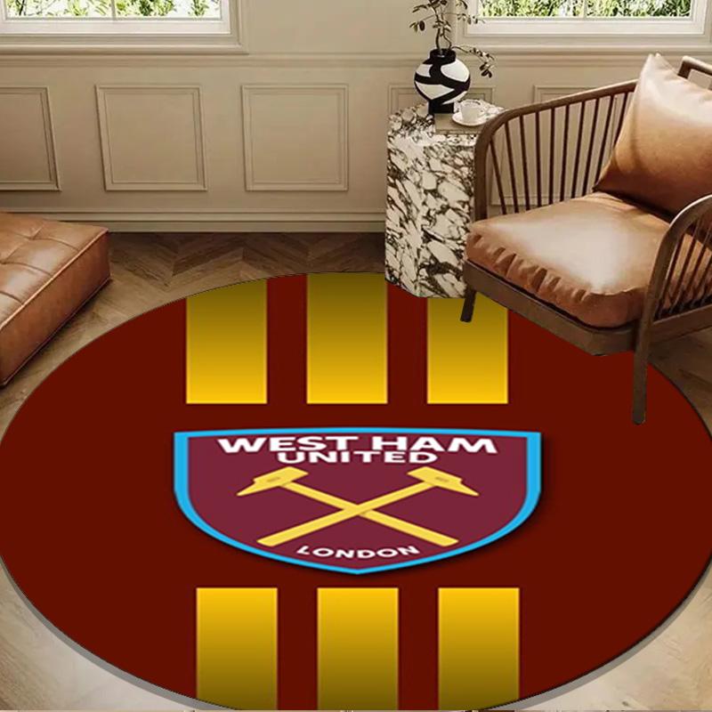 Football Club Emblem Round Rug for Livingroom,Bedroom, Palyroom, Chair Rug, Area rug, Circle Carpet, Large Size Fan Christmas gift