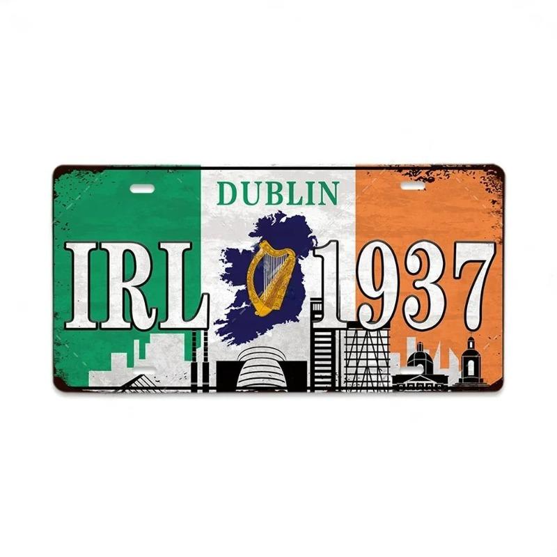 Retro Car 2D Metal Sign, Aluminum Wall Decor 15x30cm