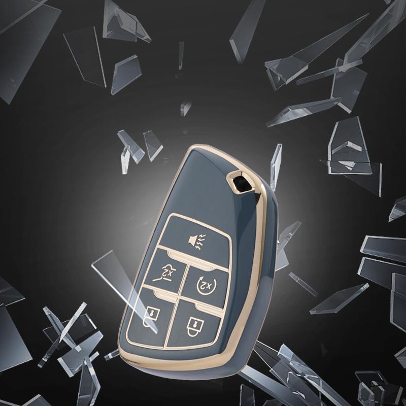 5-knappars TPU bilnyckelfodral skal Fob för Chevrolet Tahoe Suburban för GMC Yukon för Buick ENVISION S Plus Avenir 2020 2021 Tillbehör