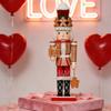 Festival Wooden Nutcrackers Statue 35Cm Tall Gingerbreads Man Inspired Christmas Decoration For Tabletop Display