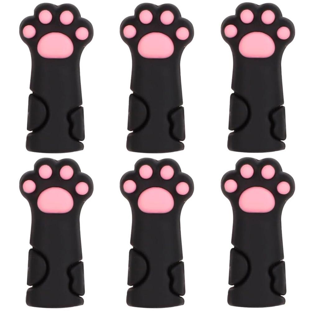 6 ks Roztomilé zarážky na pletací jehlice s kočičí tlapkou Chrániče špiček jehlic Silikonové zátky proti vypadávání DIY tkací nástroj Šicí příslušenství